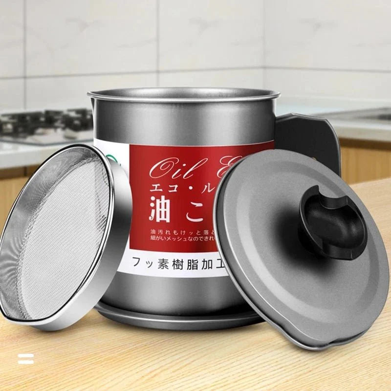 Smart Oil Filter Pot with Stainless Steel Strainer